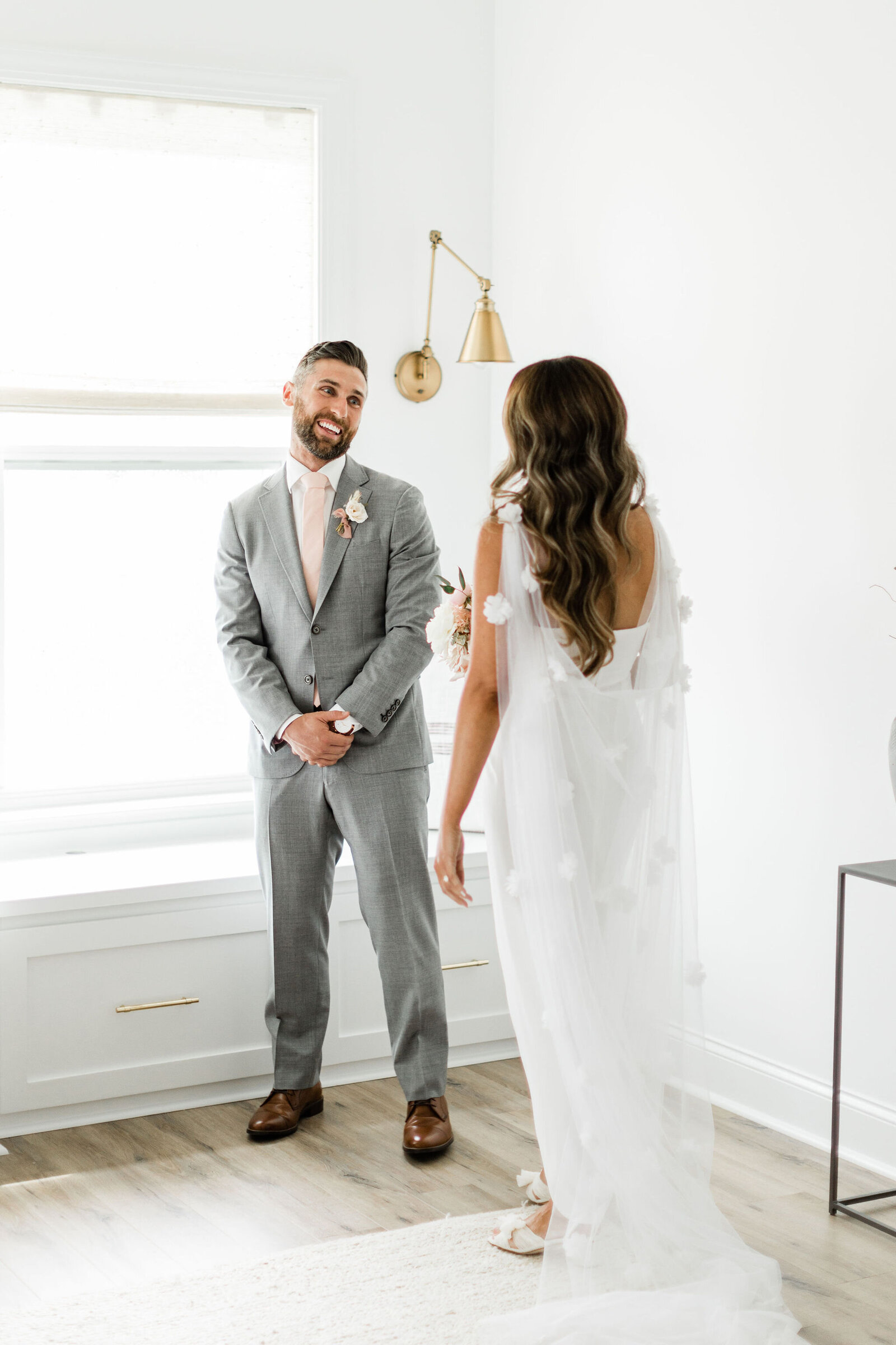 The First Look on their Wedding Day | Raleigh NC | The Axtells Photo and Film