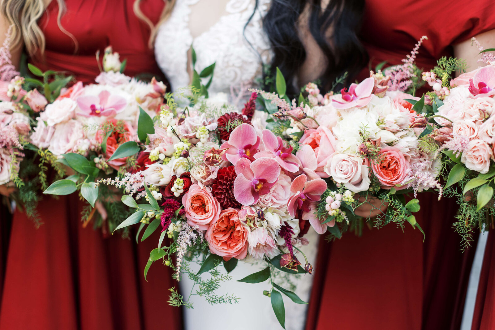 Lucious and vibrant wedding bouquets created by Rosaspina Florals.