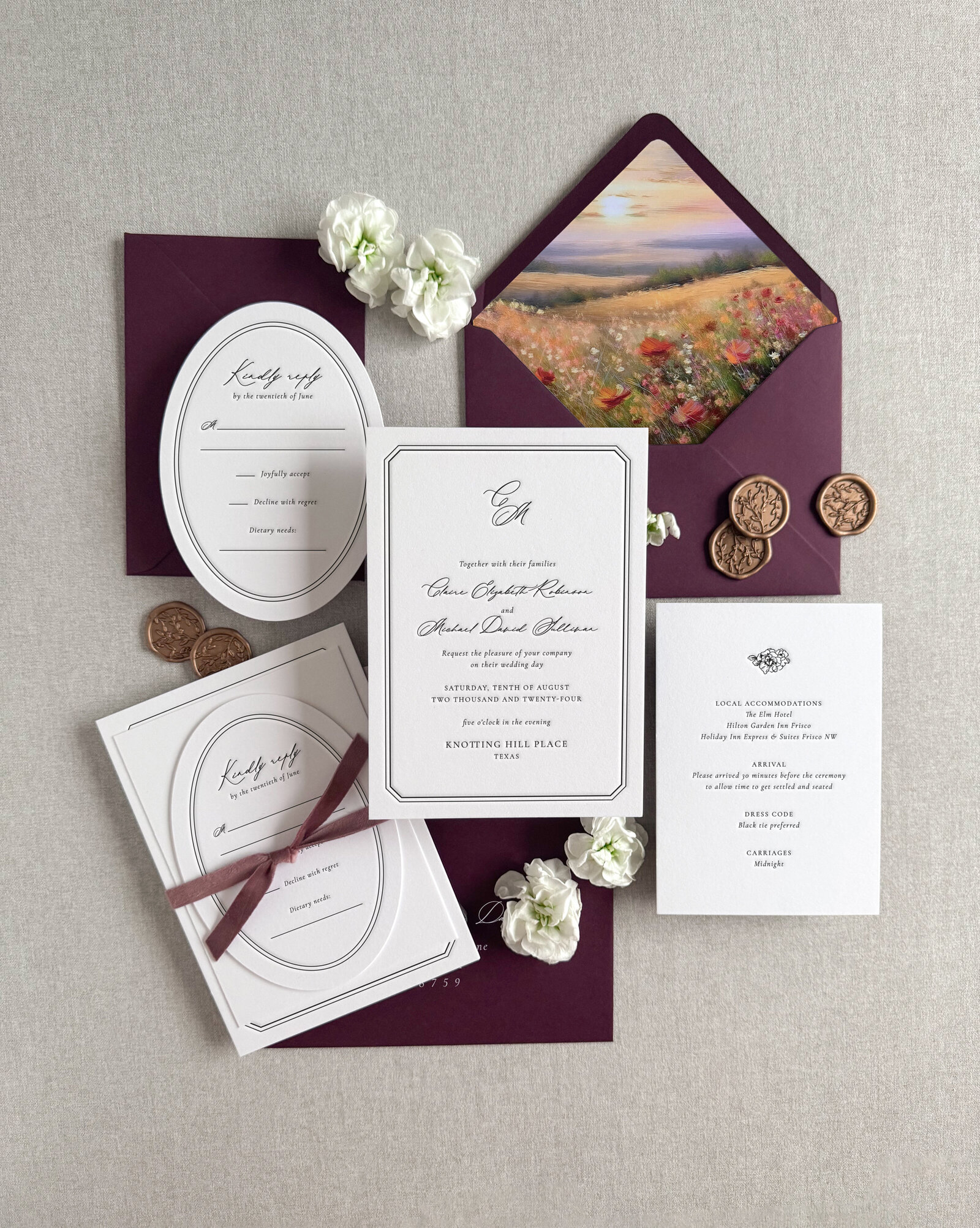 Claire invitation suite display 1