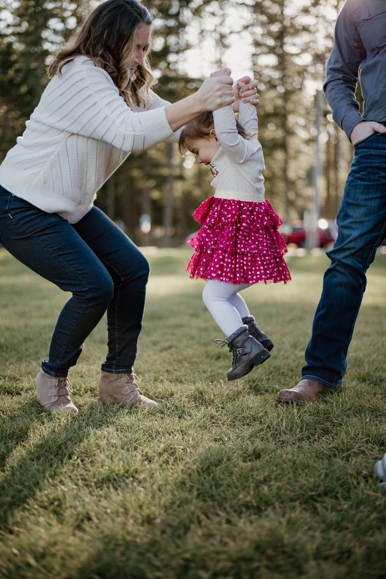 Little girl playing with Grandma.