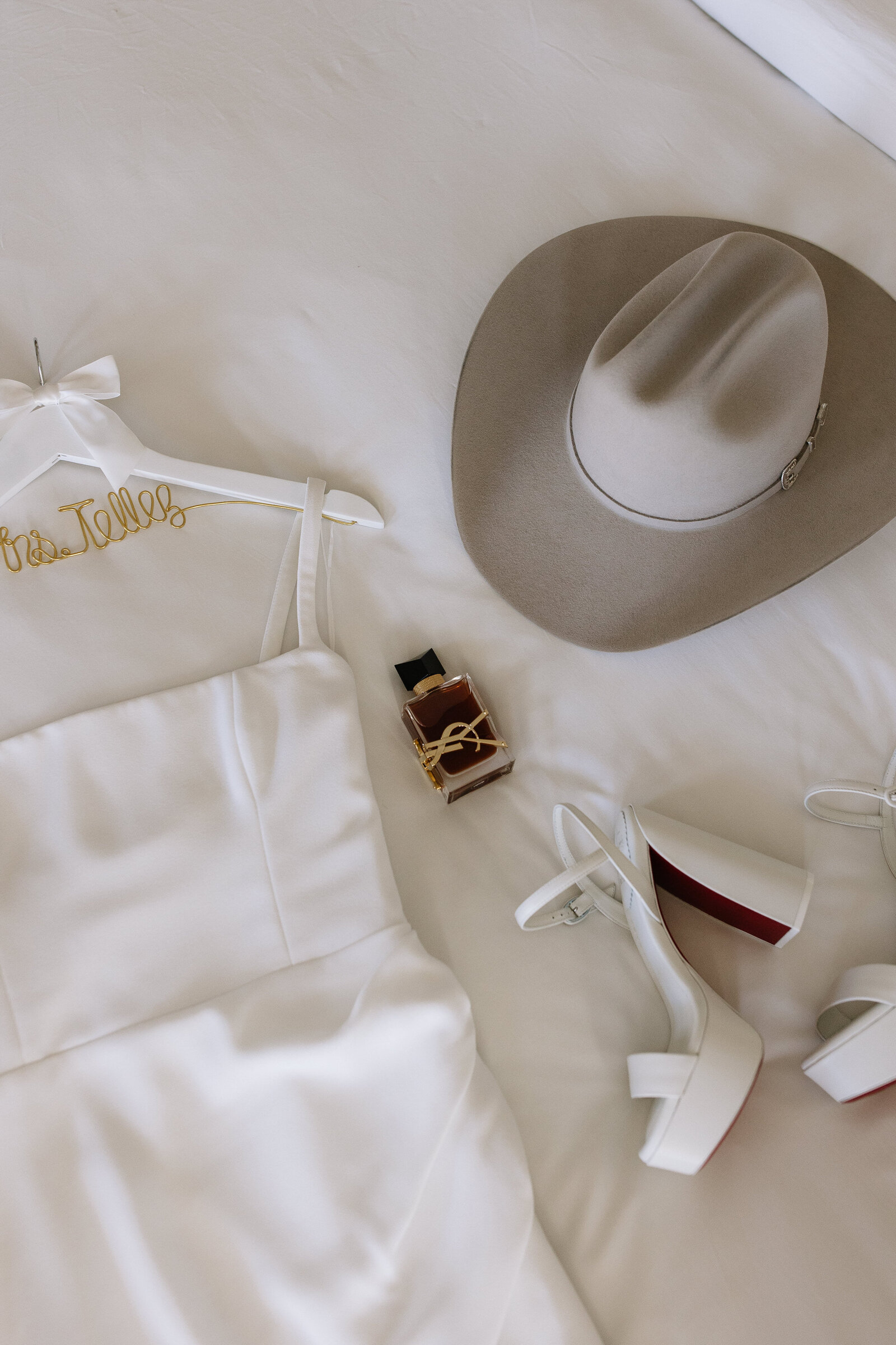 Bride wedding detail flatlay photo by Sun Valley Elopement Photographer