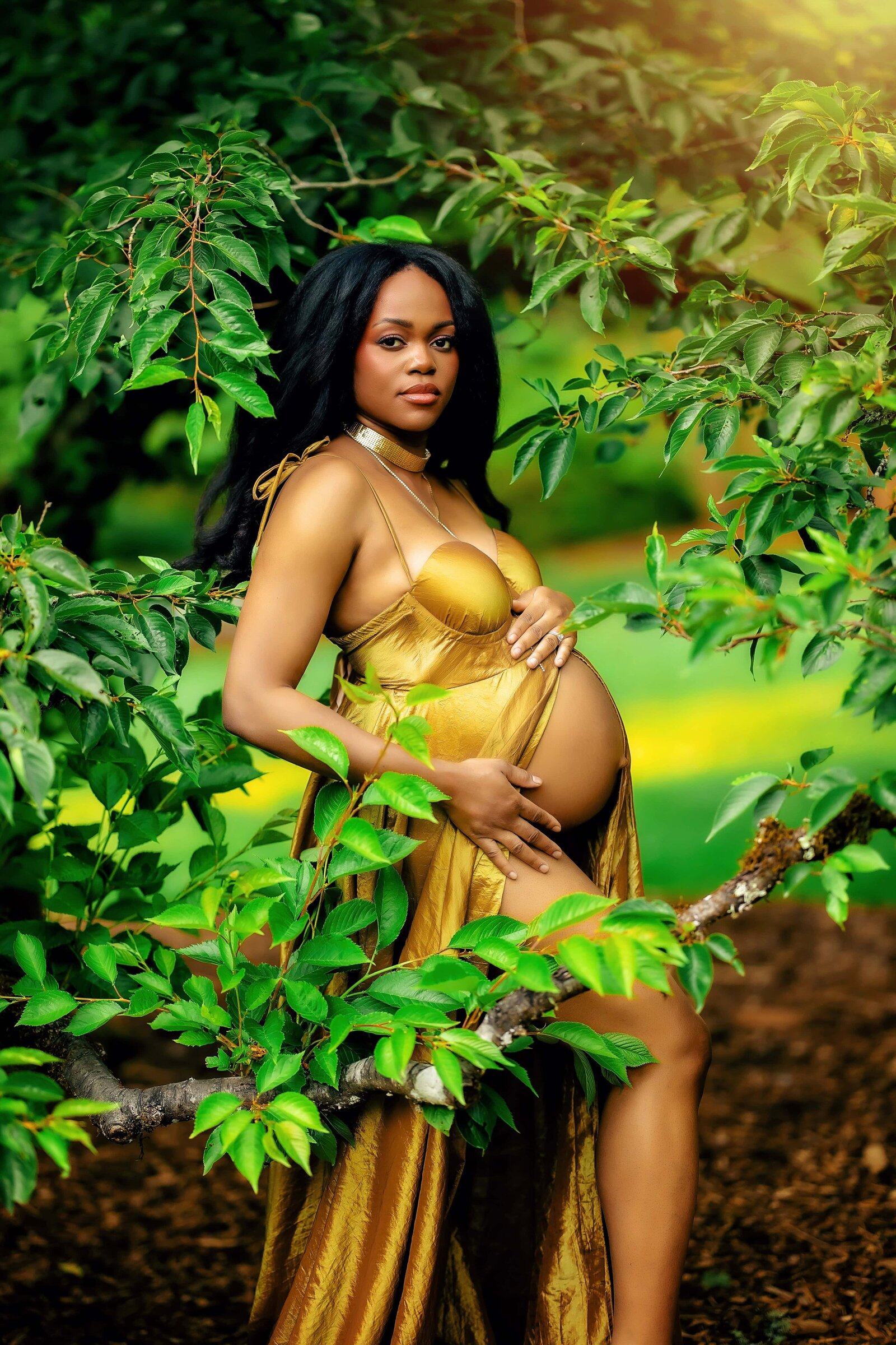 Gold Maternity Dress Tacoma