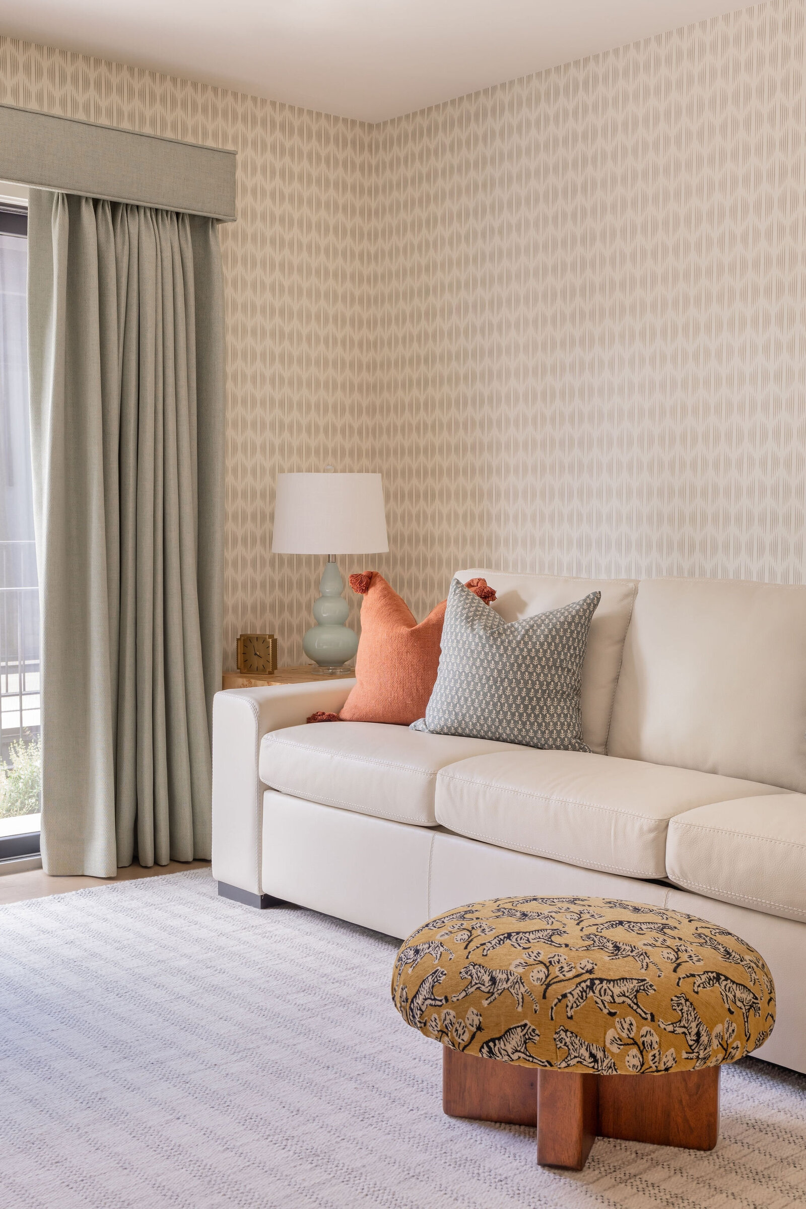 Nuela+Designs+Guest+Room+Office+Wallpaper+Green+Drapery