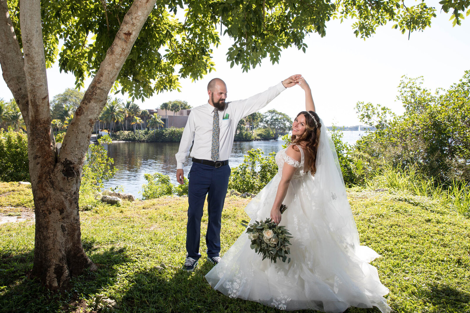 Bride and groom sparkler exit