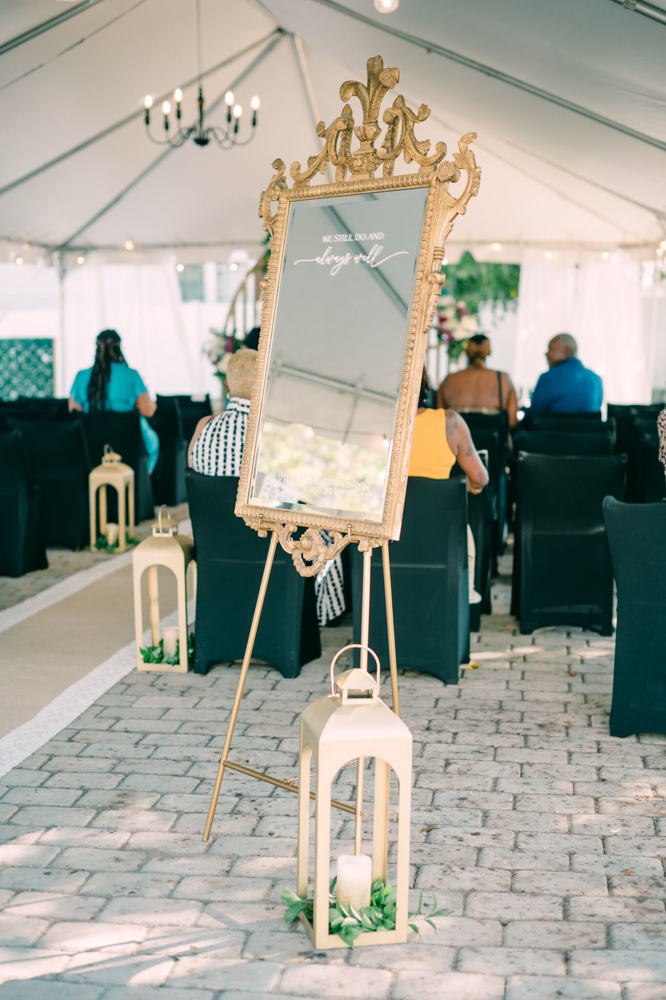 Mirror wedding welcome sign