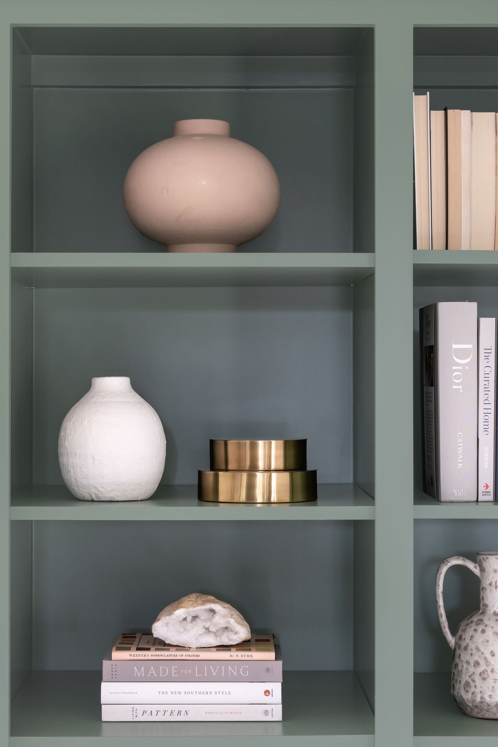 Nuela+Designs+Decor+Styling+Built-in+Bookcase+Green