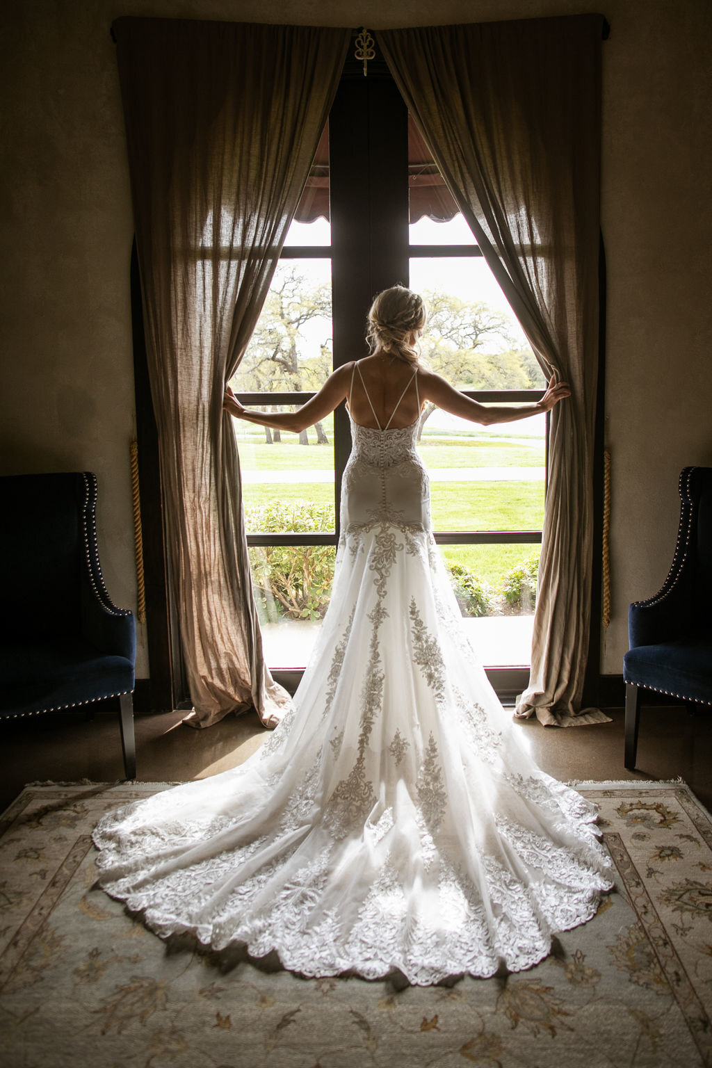 bride in front of doors