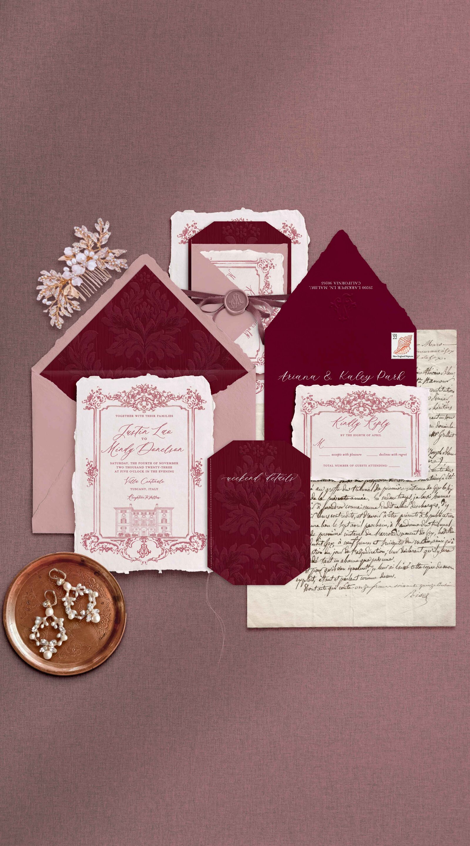 J + M Invitation Suite styled