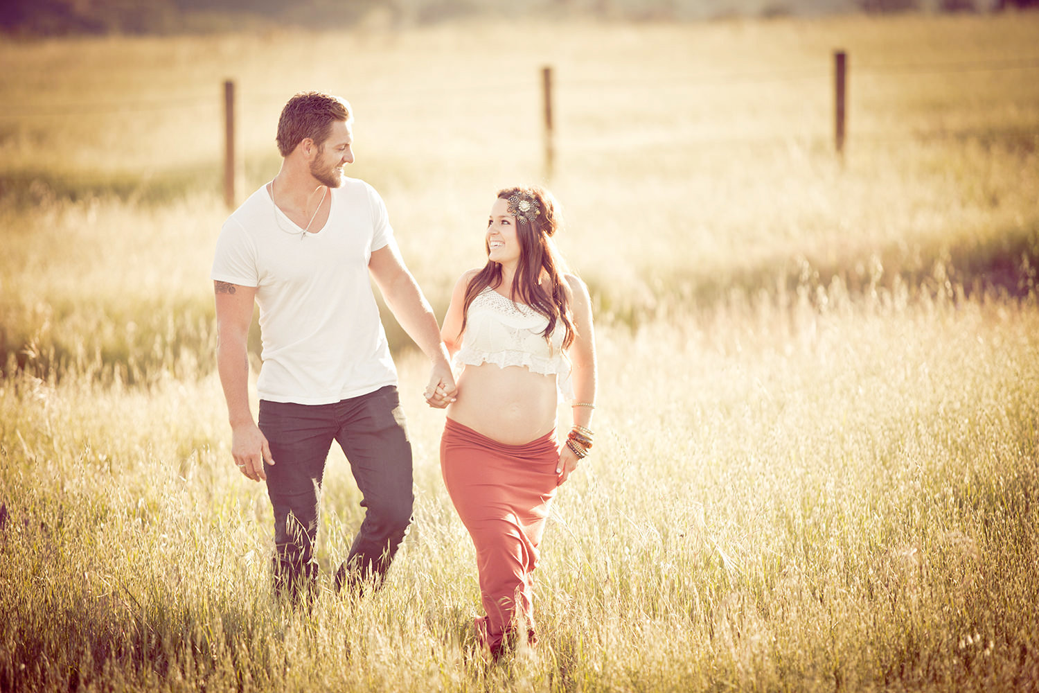 Rustic open field Maternity Session in San Diego.