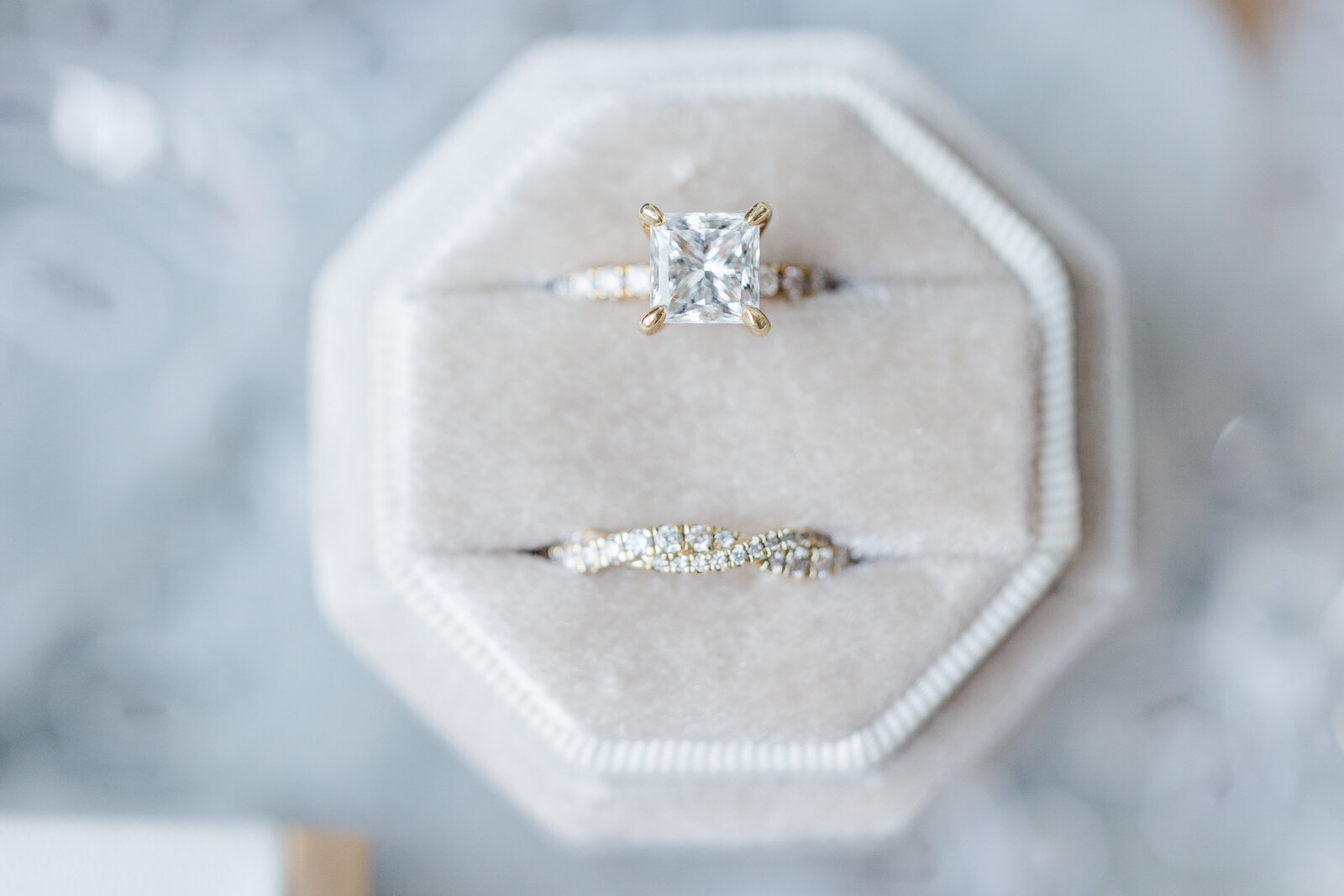 Wedding rings flat lay photoshot