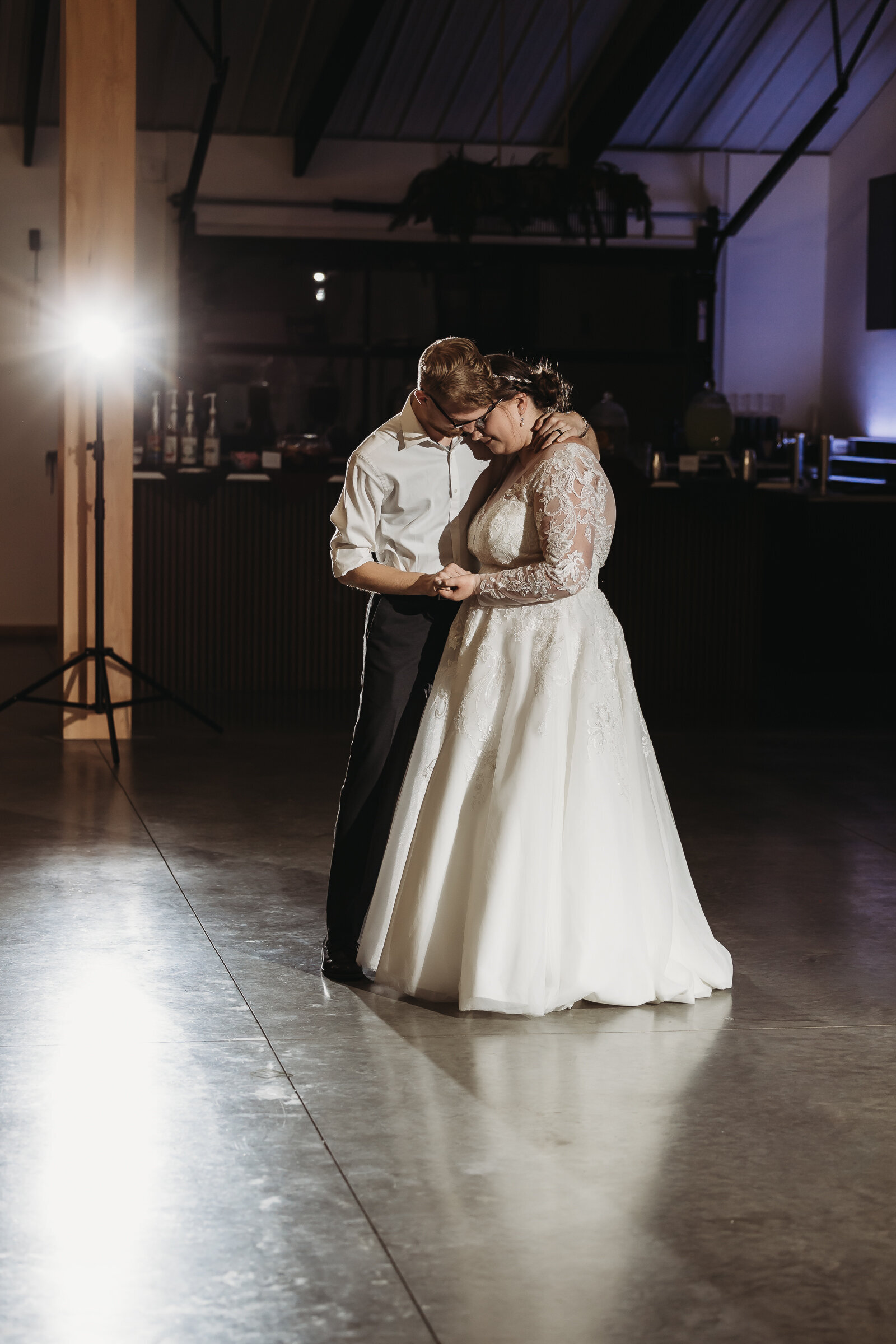 Couple sharing a first dance on their wedding day