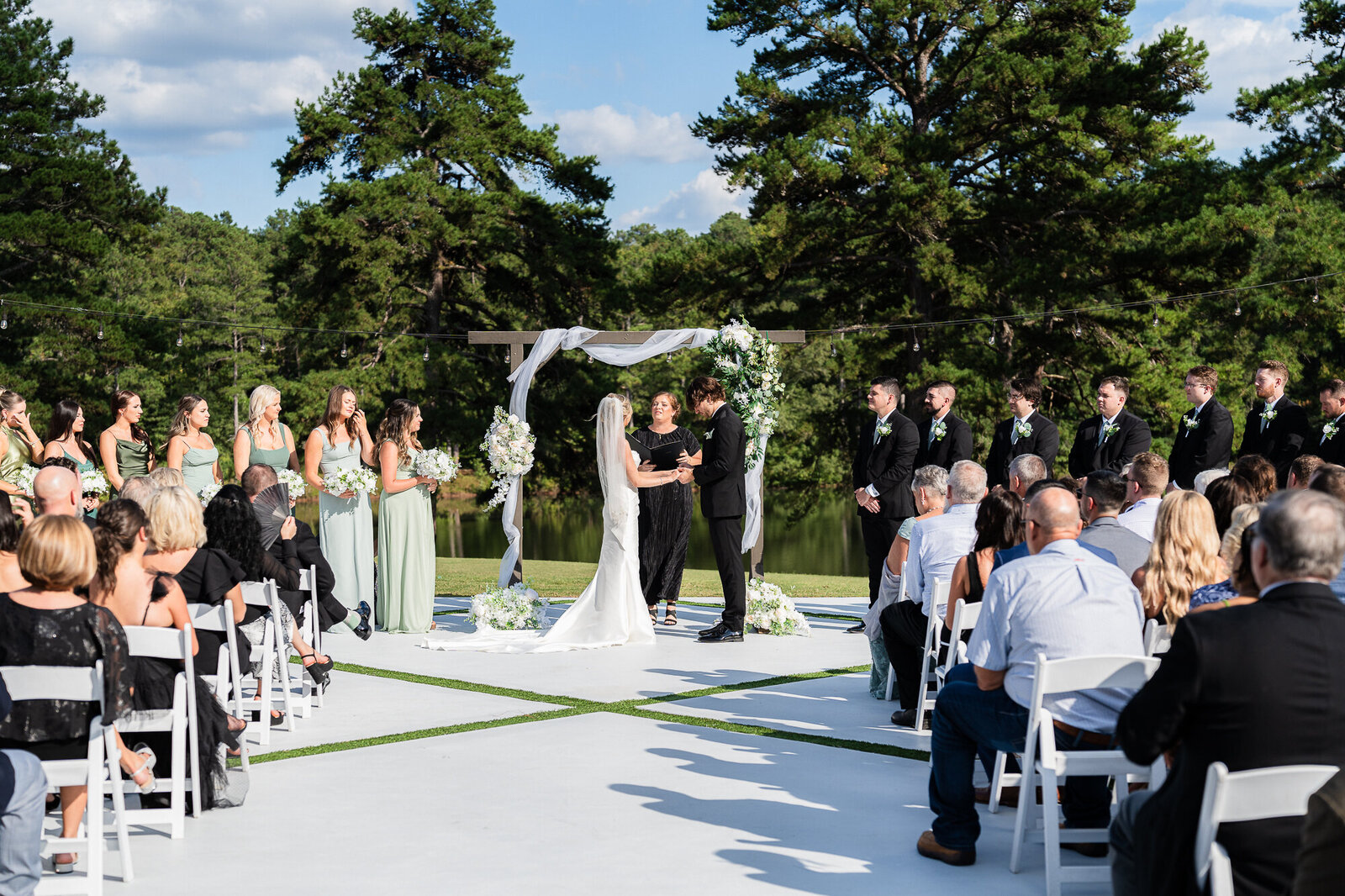 bride and groom during the wedding ceremony at the Venue Daisy Hill wedding venue 