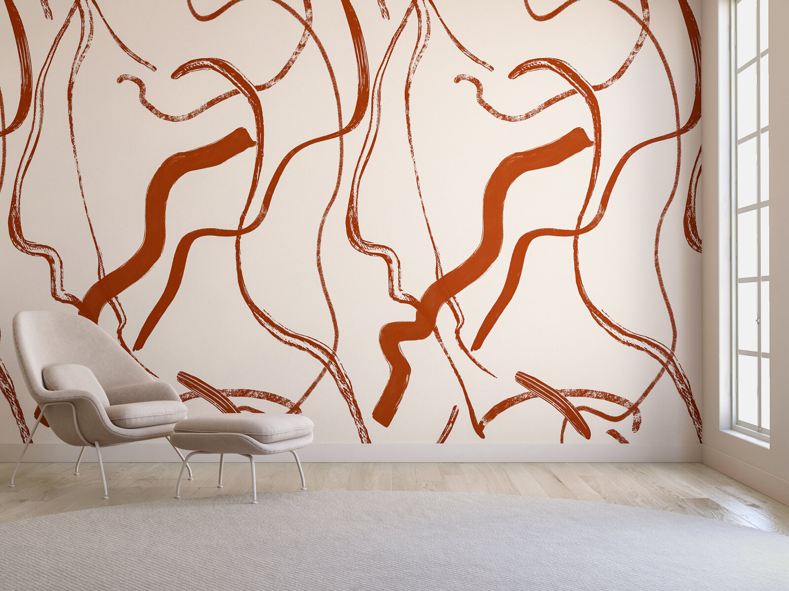 Surface Pattern Design and Art Licensing by Lucia Pador - Terrain for drop it Modern - TERRAIN© MURAL _ RED CLAY