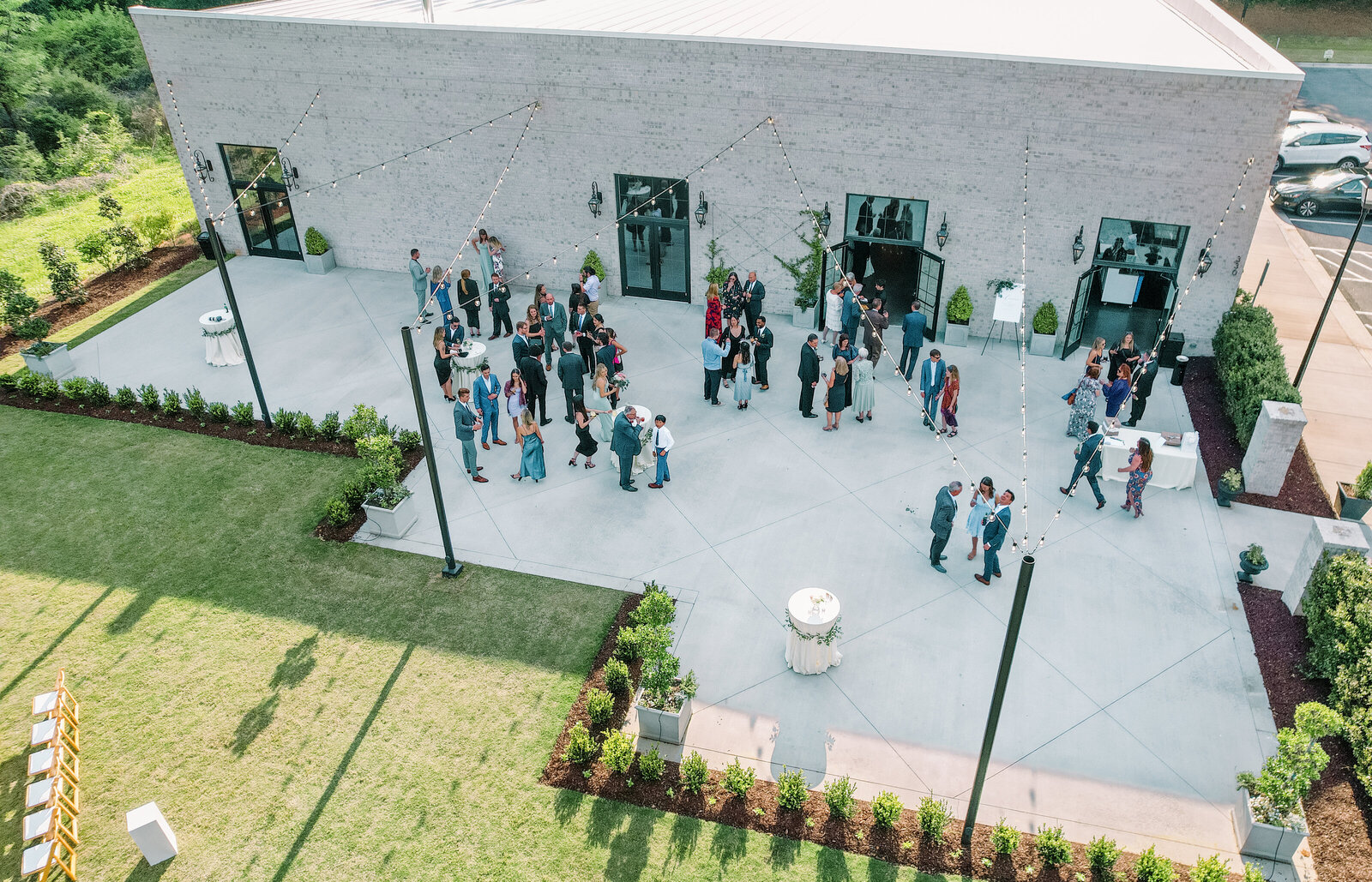 birds eye view from patio during an event