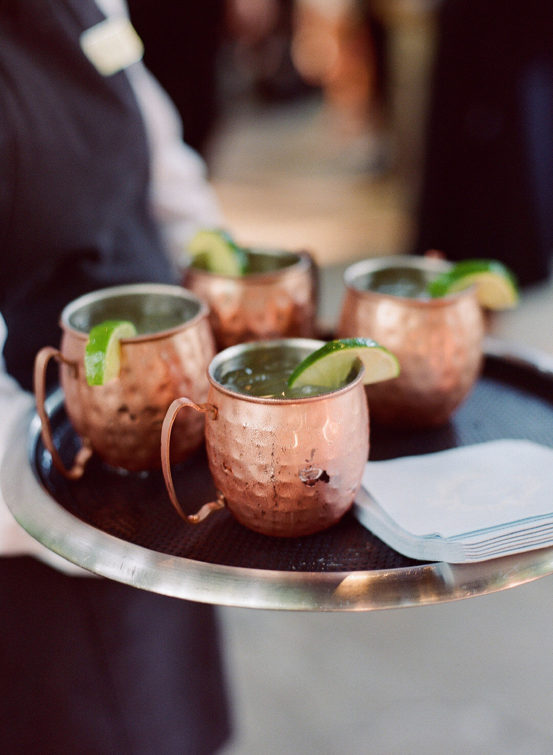 Moscow mule cocktail at wedding cocktail hour