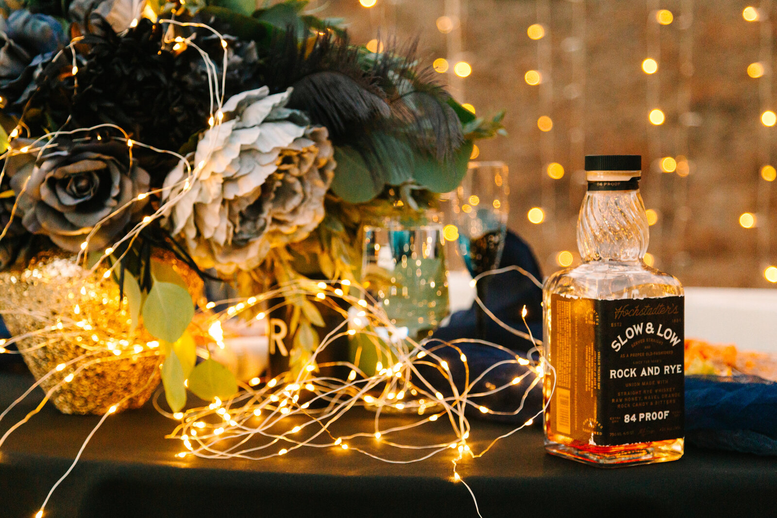Cocktail bar at the wedding reception.