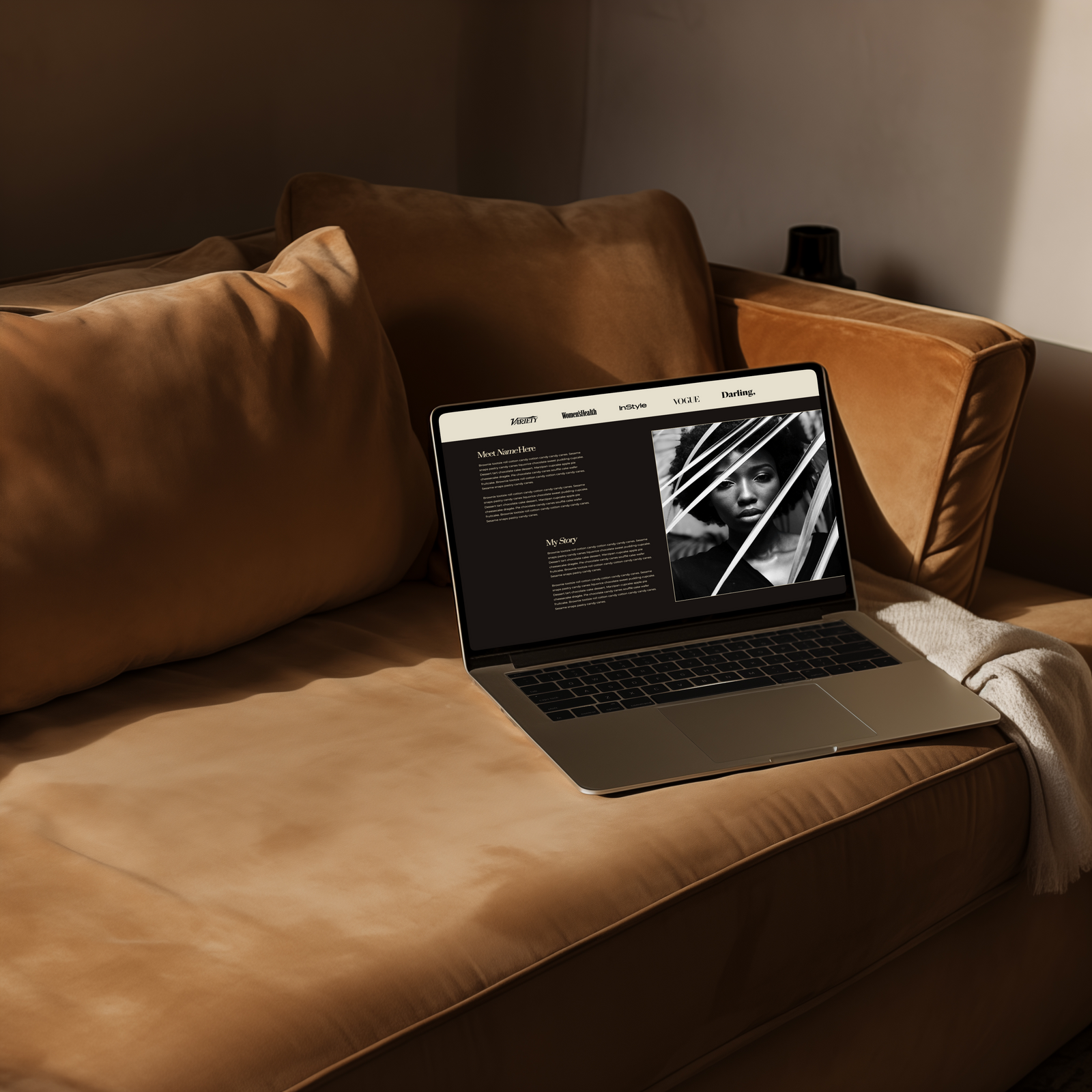 Jasper Suede Laptop Mockup - Editable