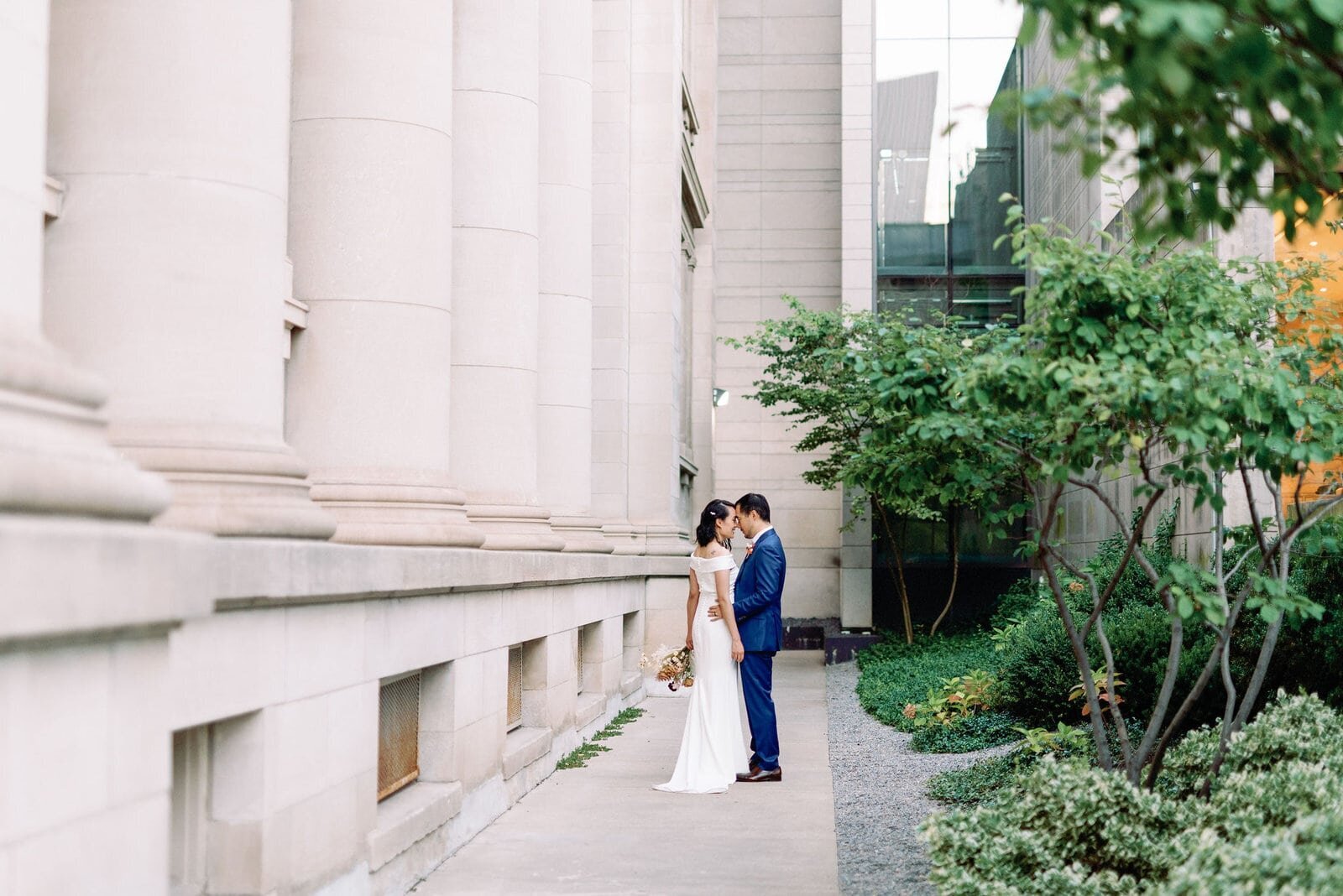 Bride and Groom Editorial Portraits on Wedding Day Portraits University of Toronto Law  Gardiner Museum Elopement Jacqueline James Photography