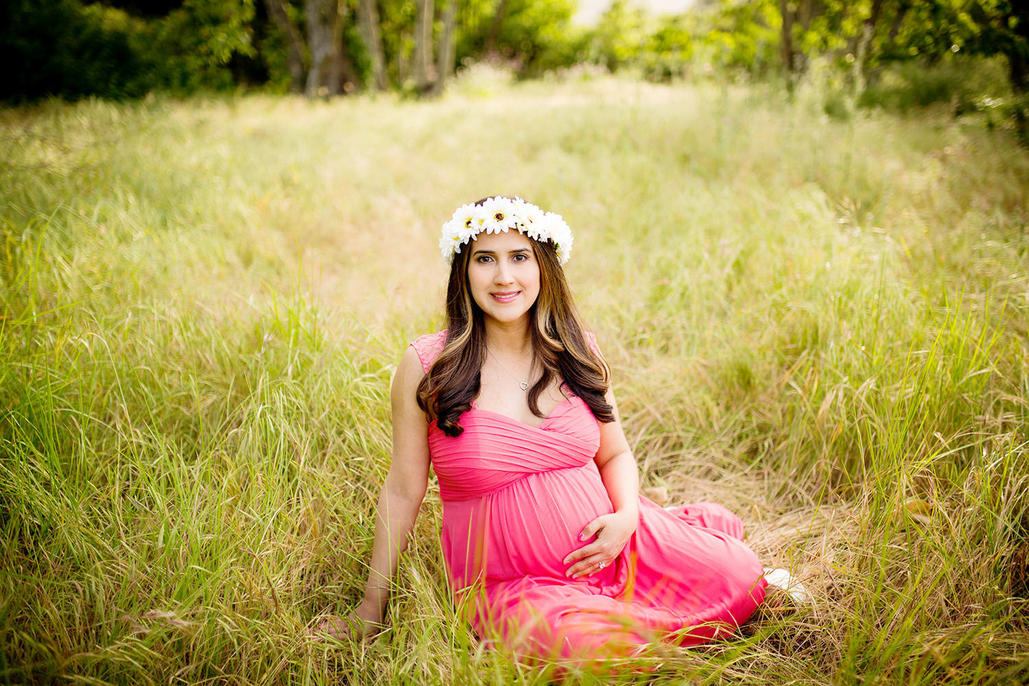 Beautiful flower headpiece for this Maternity Session in San Diego.