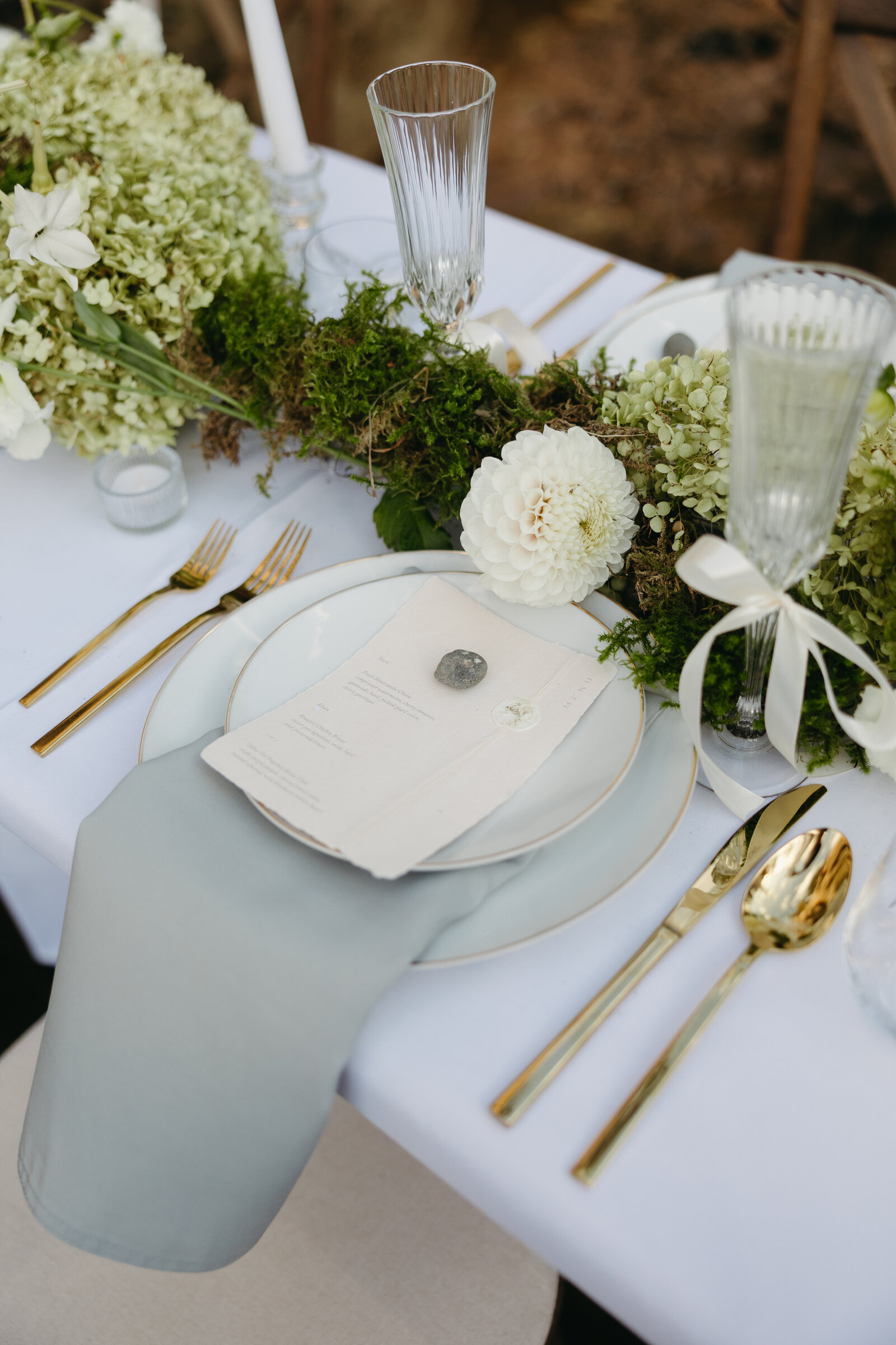A beautiful table set up for a newly married couple to enjoy at Baxter's Harbour. 