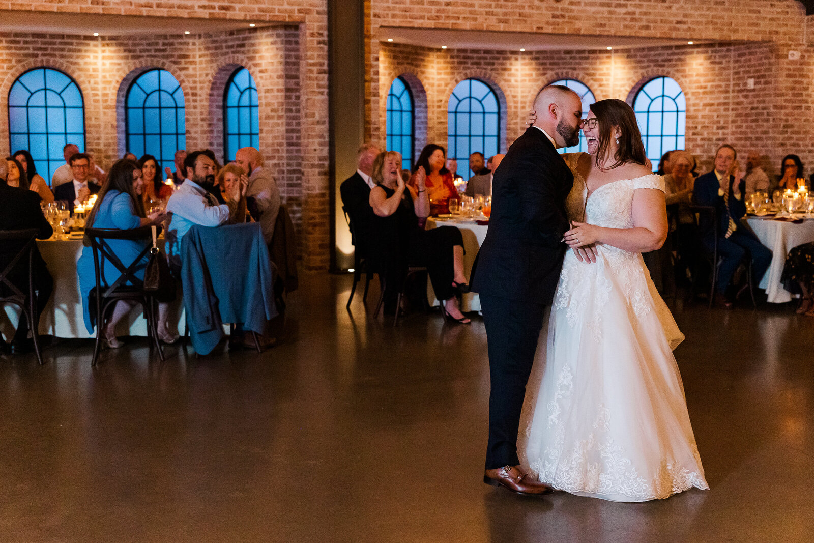 Emotional first dance between the newlyweds during their reception at Perona Farms in Andover, NJ