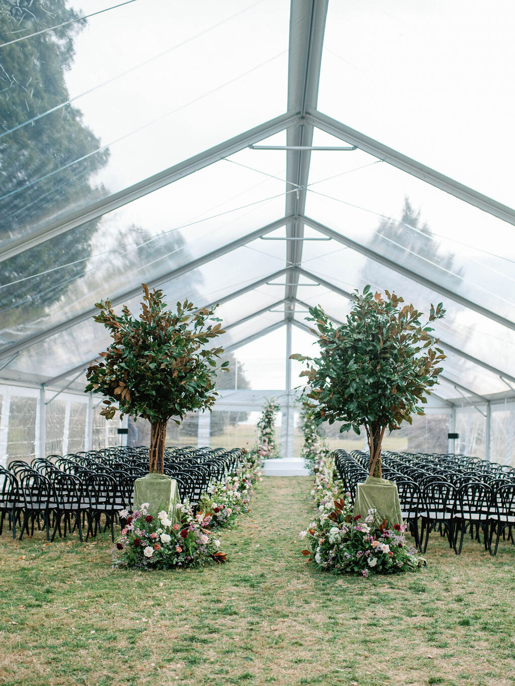 33_Kate Campbell Floral Whitehall Manor tented Winter wedding by Anna and Mateo photo Ceremony