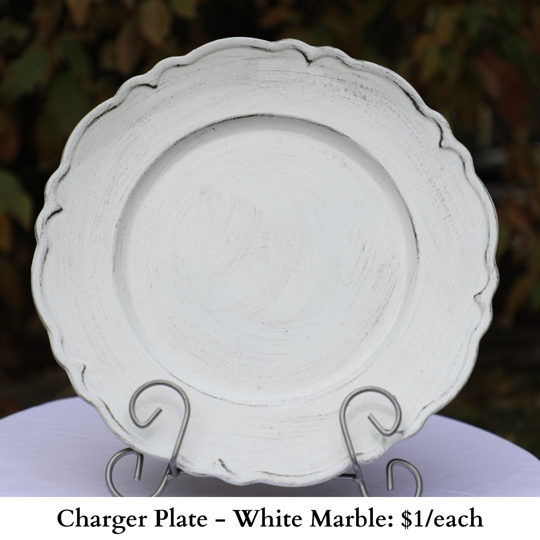 Charger Plate-White Marble-249