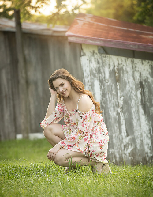 Senior girl at chicken farm