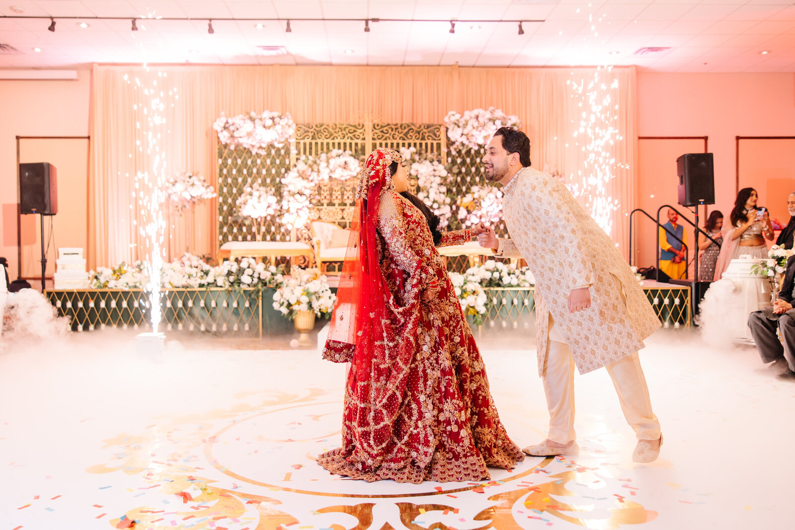 Couple-dance-desi-wedding-crystal-banquet