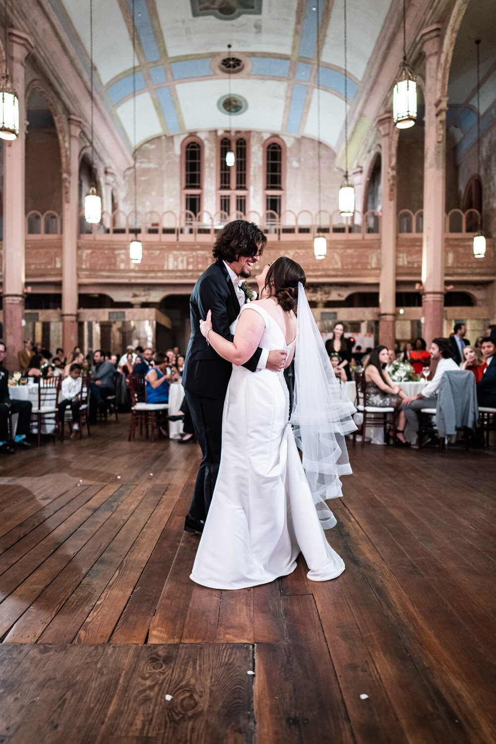 Bride and groom dance at Hotel Peter and Paul wedding in New Orleans