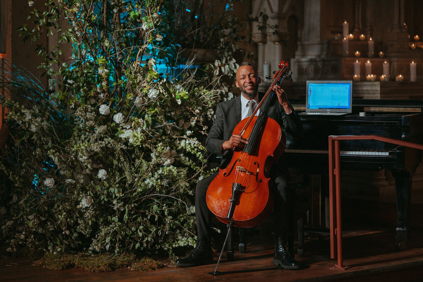 cello being played at wedding reception in New Orleans