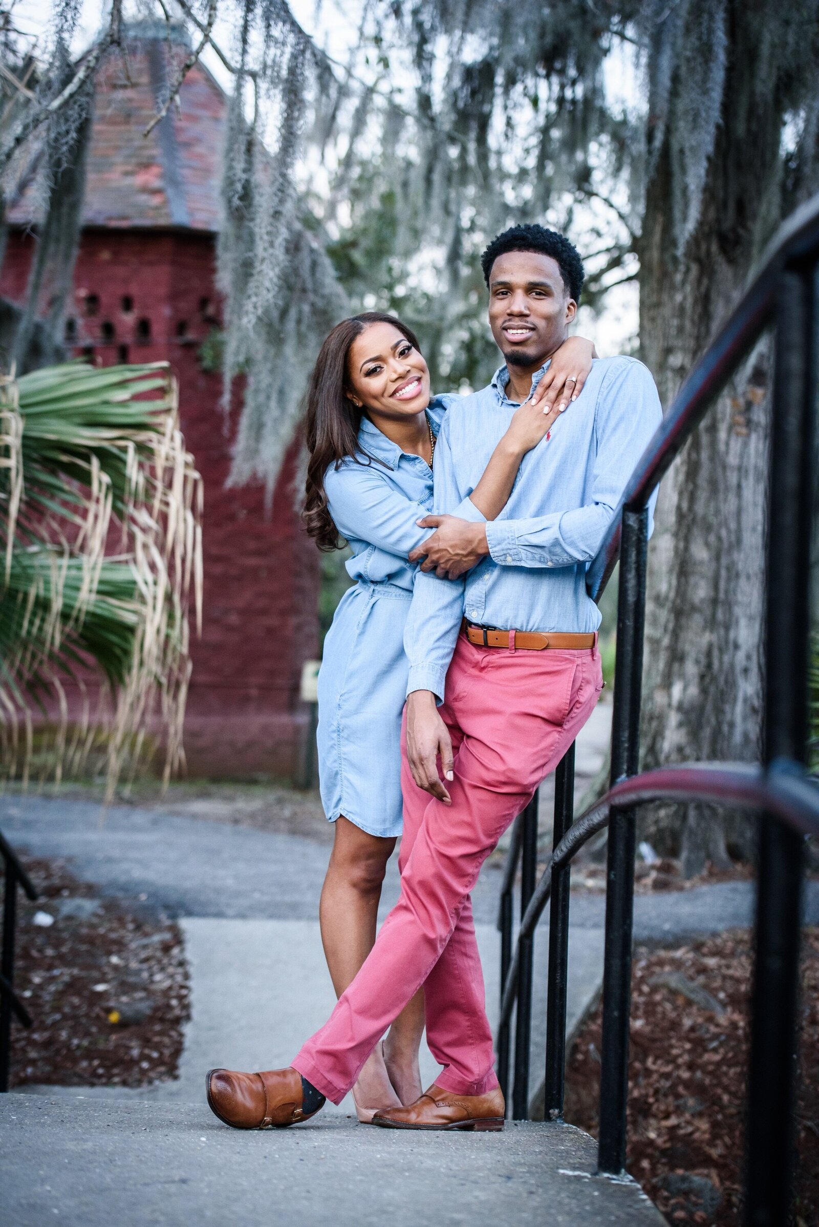 Couple on bridge in City Park