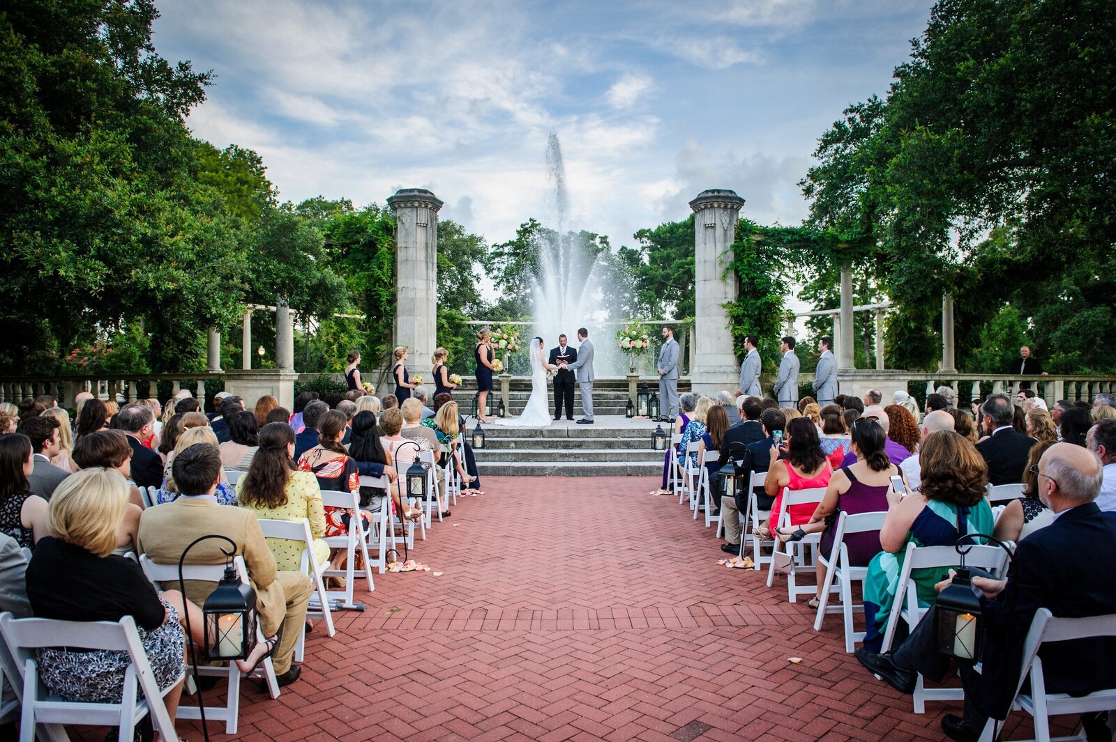 Wedding at Arbor Room with Popp Fountain in background