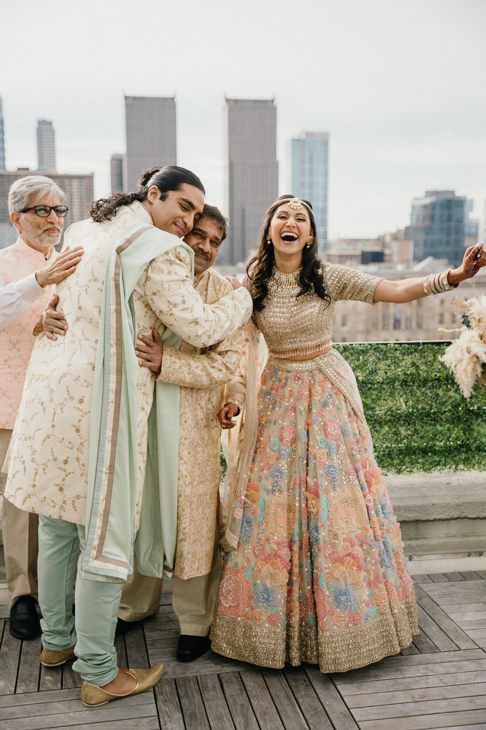 indian wedding on philadelphia rooftop captured by philly wedding photographer