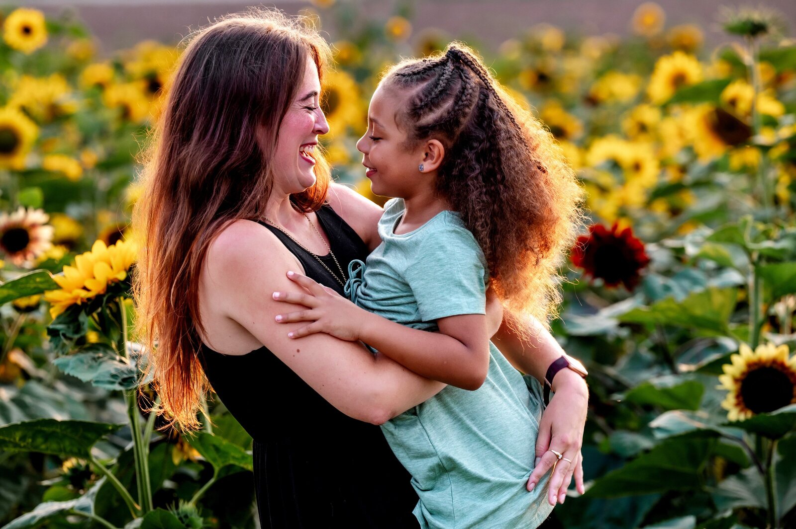 Mom & child in sunflowers