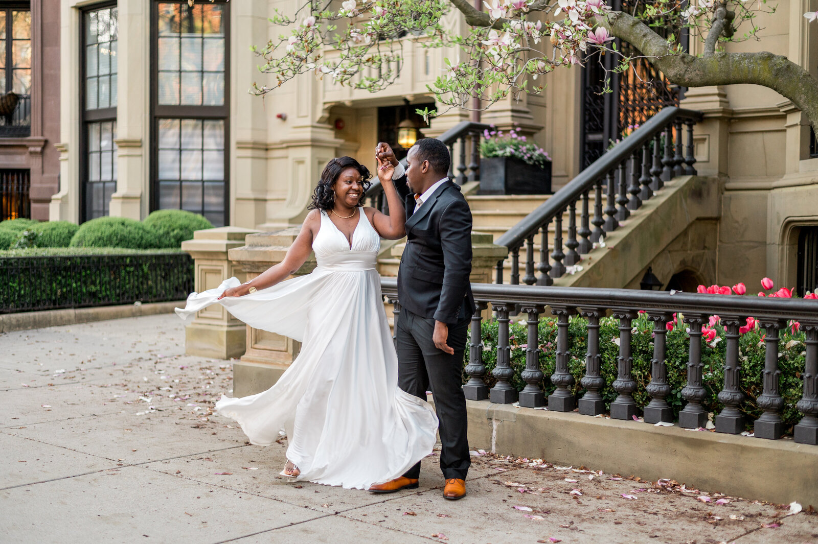 Boston Bride & Groom photos on Commonwealth Avenue