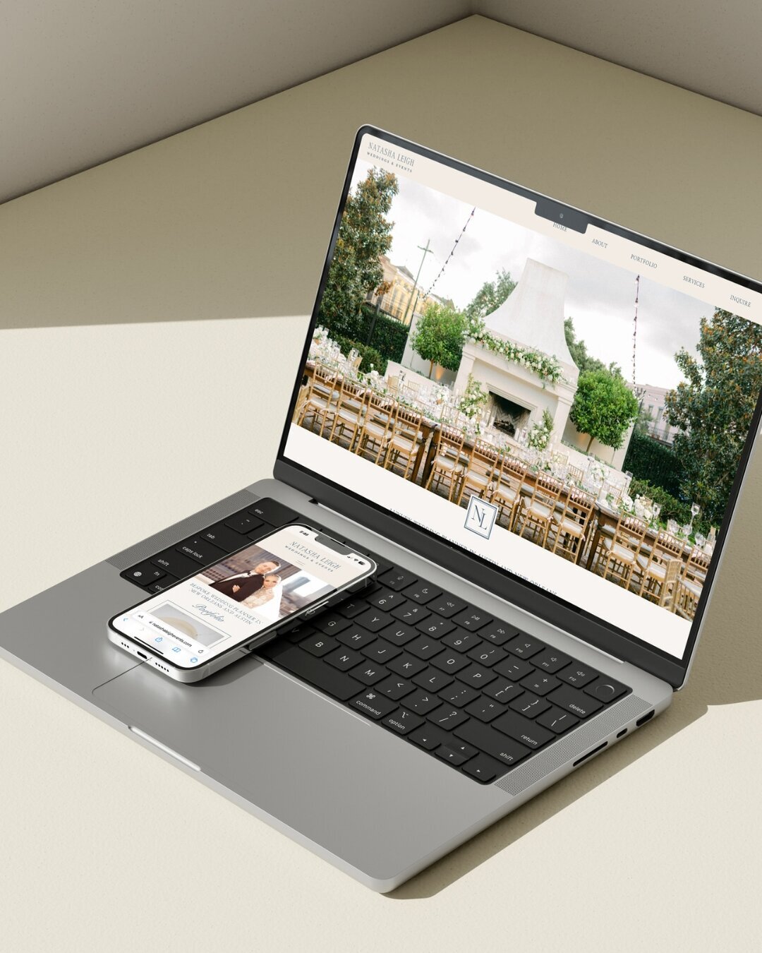 custom Showit website design for Natasha Leigh Events, a wedding planner in Austin and New Orleans