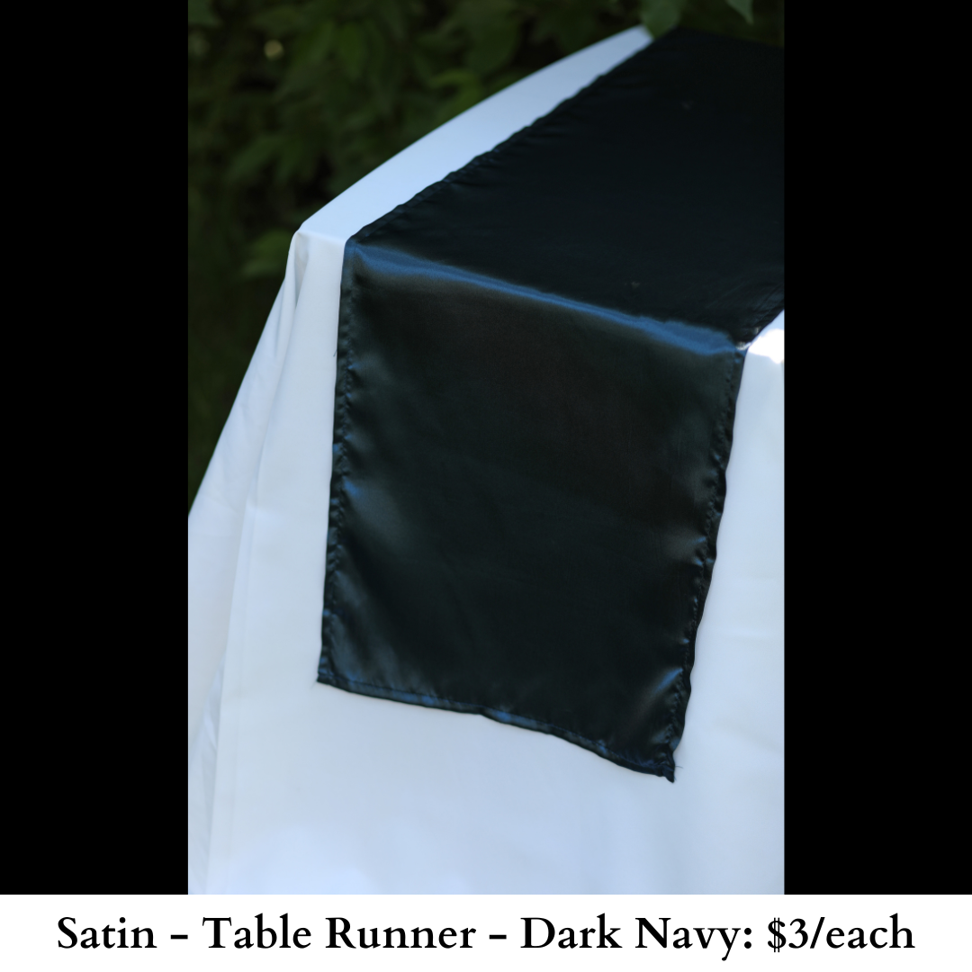 Satin-Table Runner-Dark Navy-592