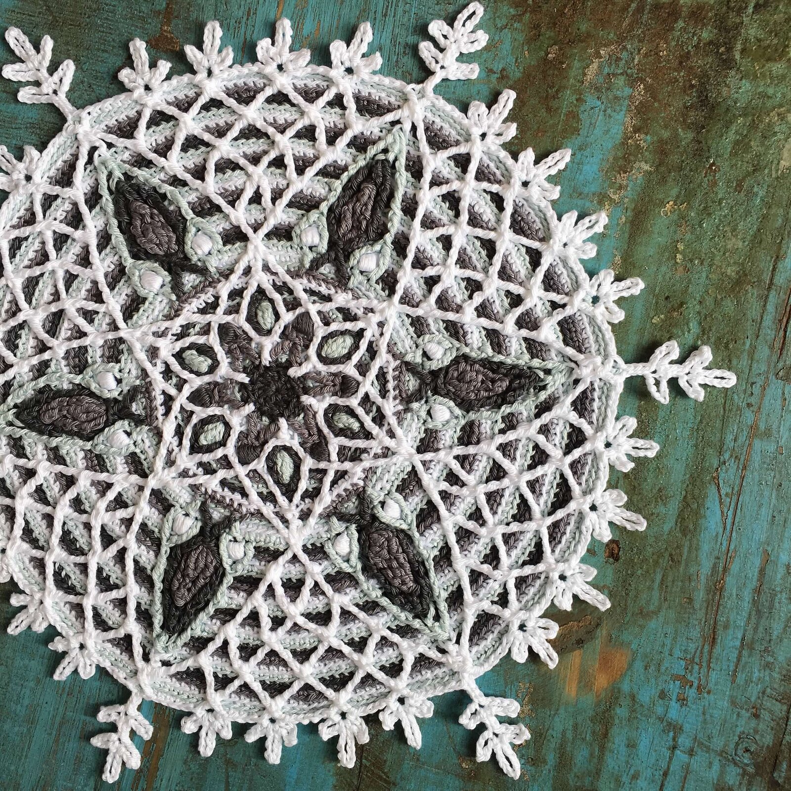 Overlay crochet snowflake mandala
