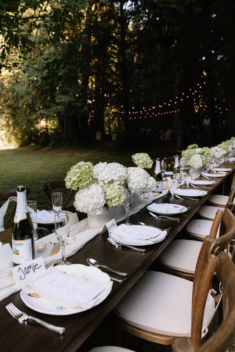 Wedding reception details taken by washington elopement photographers Erica Rochelle