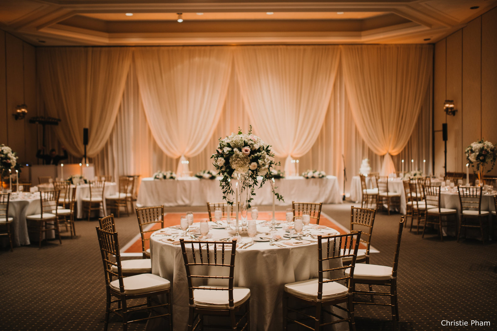 WM Halekulani gold chiavari chairs pipe & drape