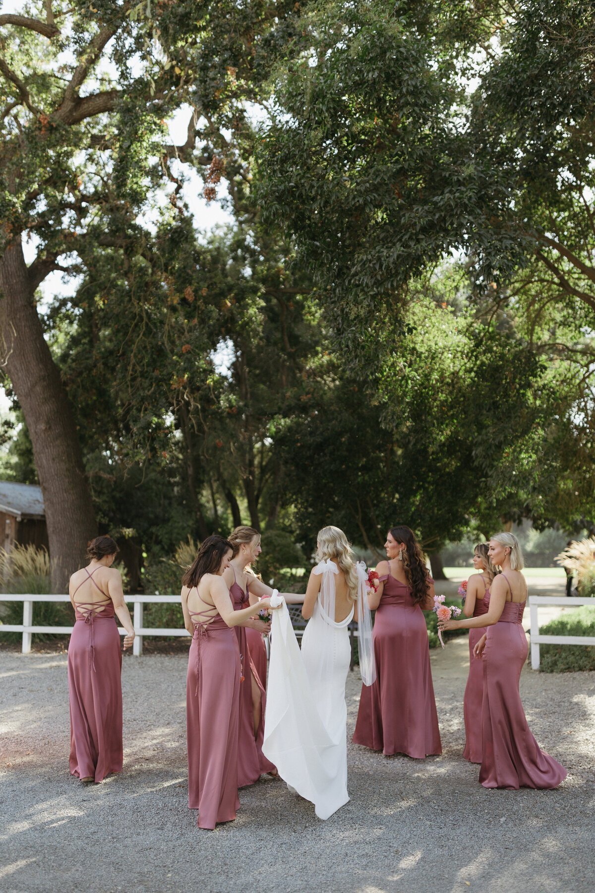 Bridal party walking taken by destination wedding photographers
