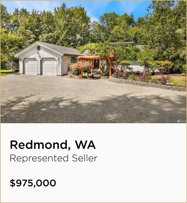 Redmond, WA $975,000 – Represented Seller