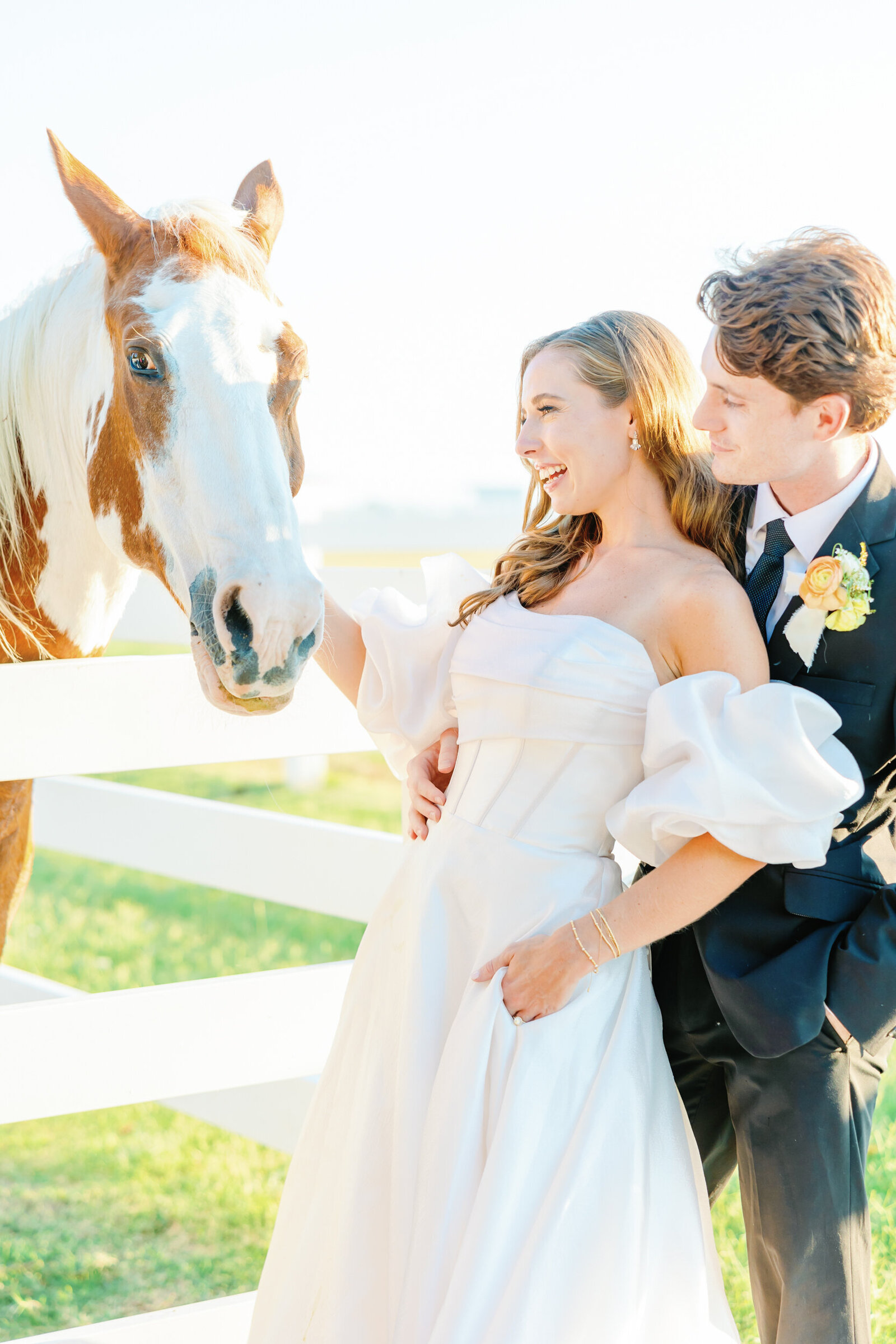 Bride and Groom with Horse at Aspen ranch on Wedding Day - Amanda Hitchen Photography-1