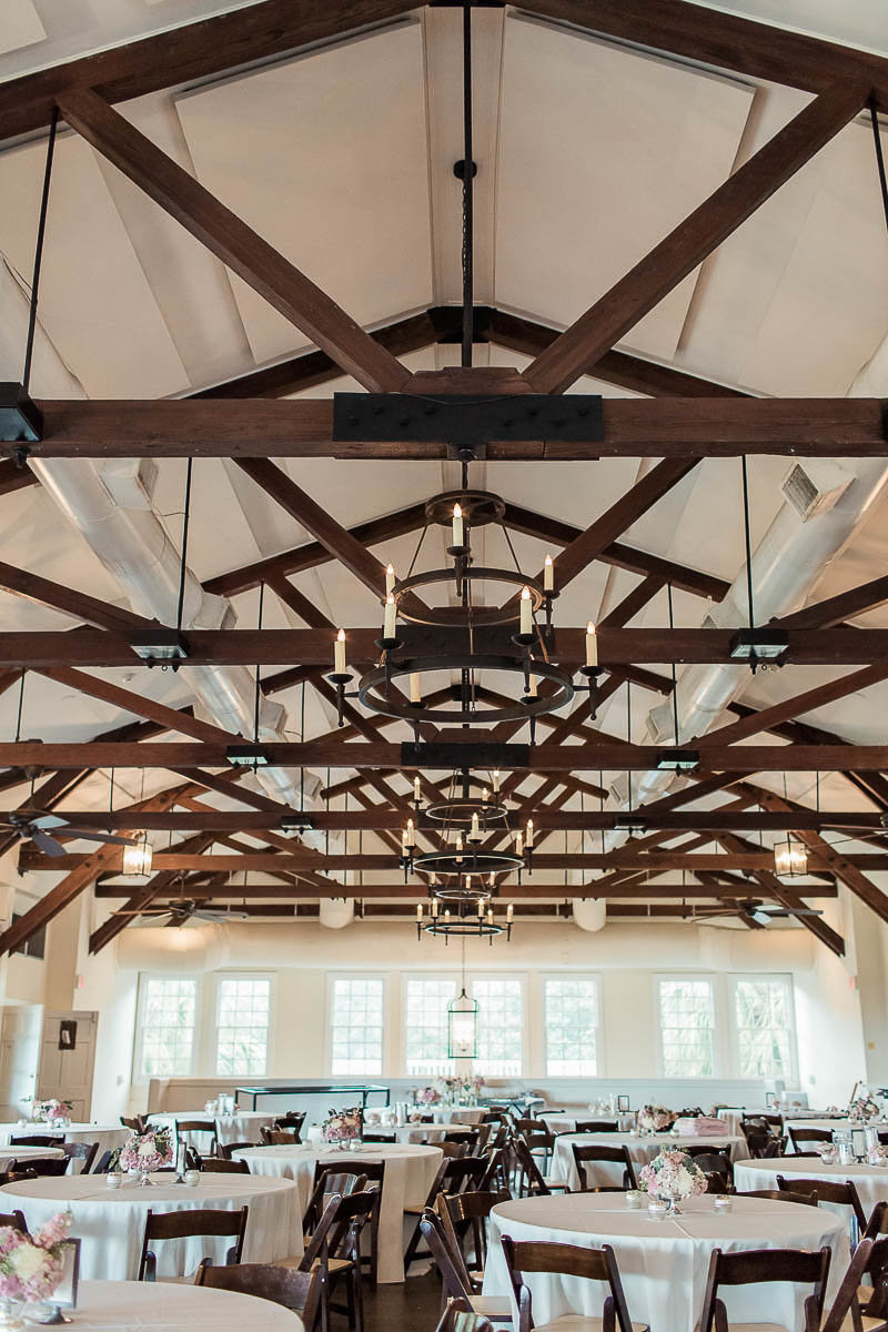 Reception details are set up at Alhambra Hall, Mt Pleasant, South Carolina