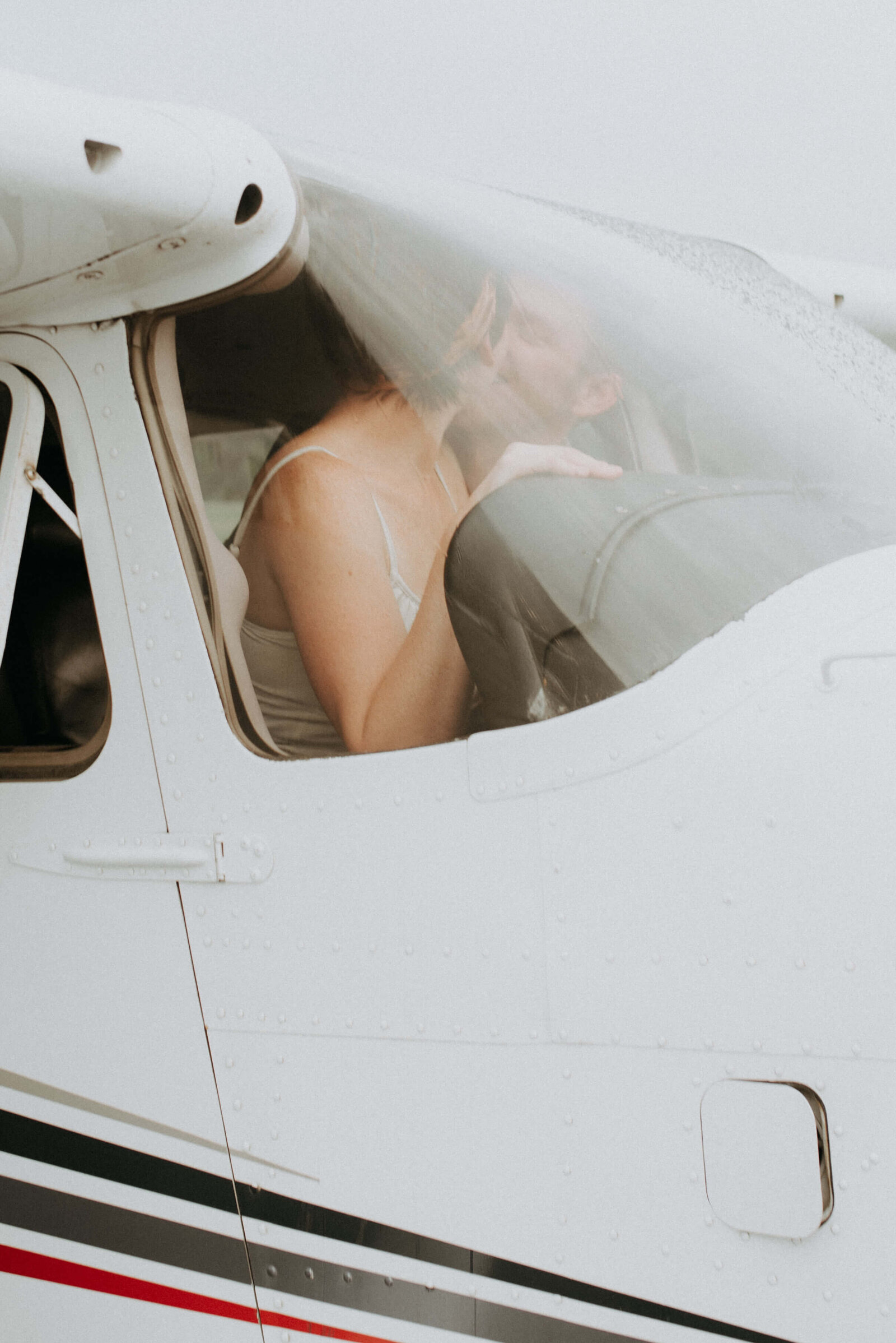 1950s inspired session with classic airplane