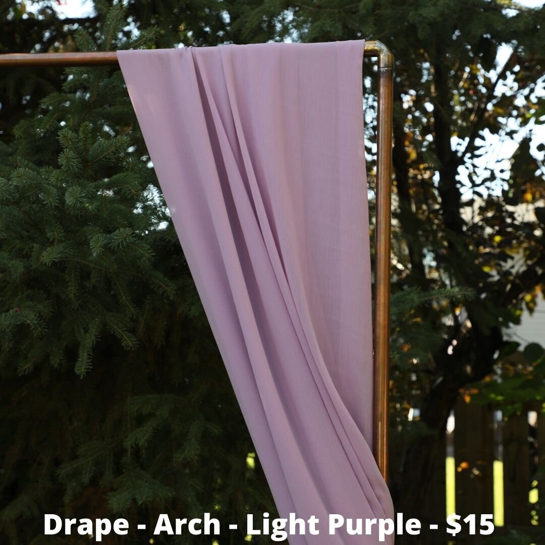 light purple arch drape