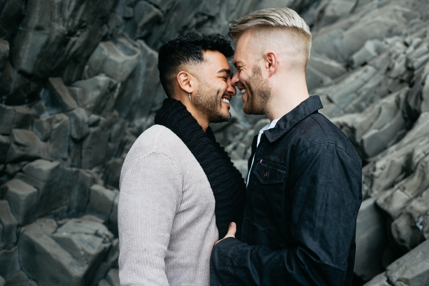 gay couple engagement photos in iceland