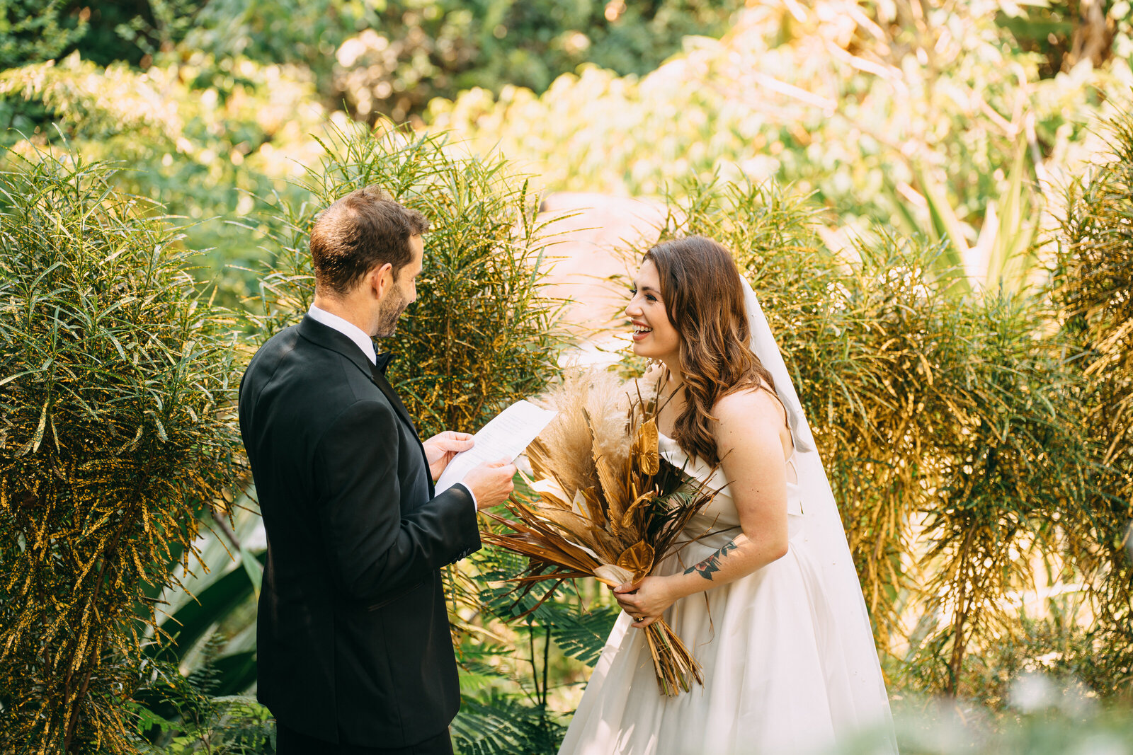 couple with parasol