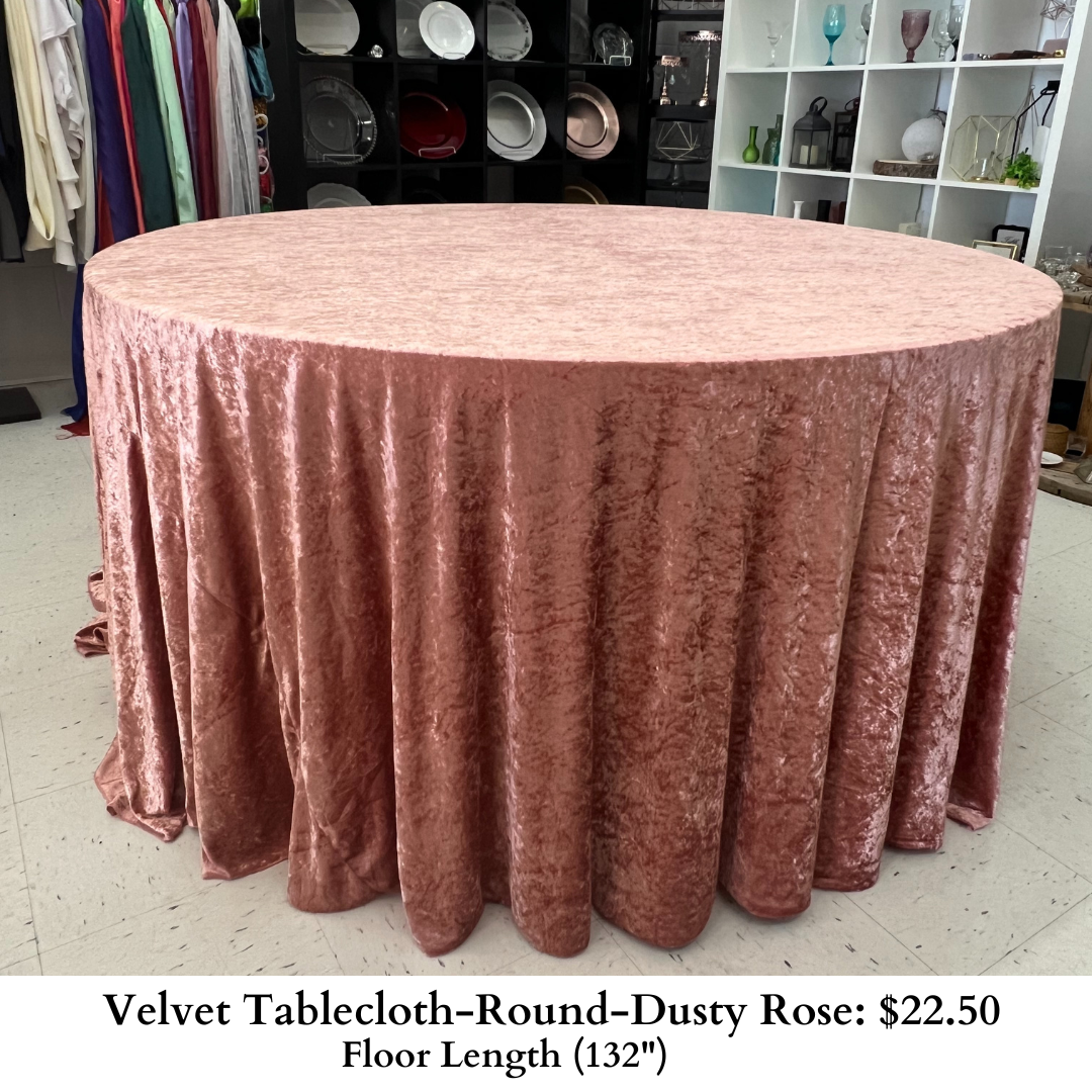 Velvet Tablecloth-Round-Dusty Rose-383
